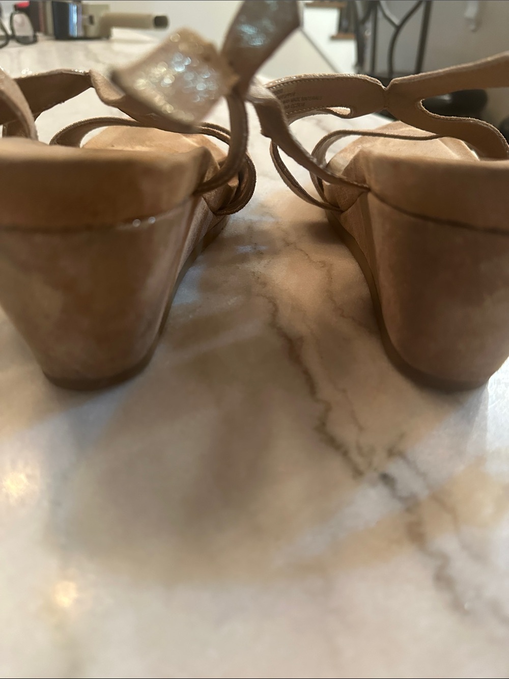 Comfortiva Metallic Gold Strappy Sandals - Picture 3 of 9